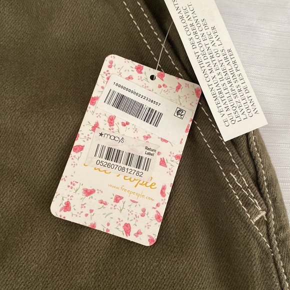 Free People Army Green High Waist Belted Mini Skirt NWT - Picture 10 of 11